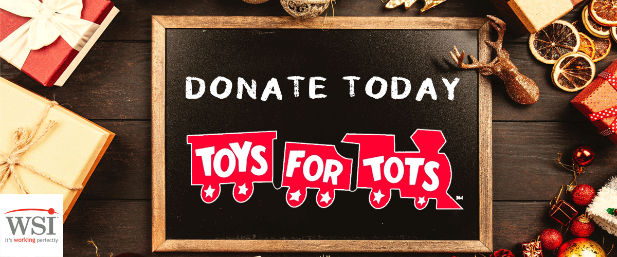 Toys for Tots logo on chalkboard