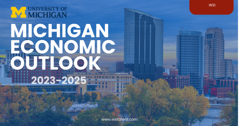 Michigan Economic Outlook - Skyline of Grand Rapids with fall leaves in the foreground